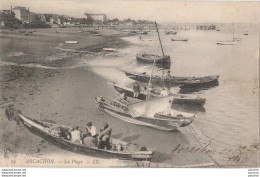 K2- 33) ARCACHON  (GIRONDE)  LA PLAGE - (ANIMEE - BARQUES - 2 SCANS) - Arcachon