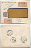 France Commerce Lettre Recommandée Sigean 28feb1925 Merson F2 +Semeuse C60 X Italie - Covers & Documents