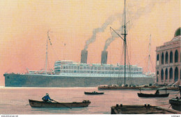 CPSM  PAQUEBOT  Le Paul Lecat Vers 1912 à Suez Gouache. Collection Association French Lines - Steamers