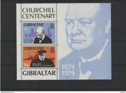 GIBRALTAR 1974 CHURCHILL Yvert BF 1, Michel Block 1 NEUF** MNH Cote 9 Euros - Gibraltar