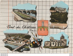 L26- 63) PONT DU CHATEAU - MULTIVUES + BLASON + PALETTE DU PEINTRE -  OBLITERATION DE 1969 - 2 SCANS) - Pont Du Chateau