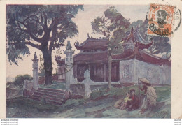 L18- ILLUSTRATEUR S.M. SATGES - TONKIN - PAGODE A PHU LANG THUONG - 2 SCANS  - Vietnam