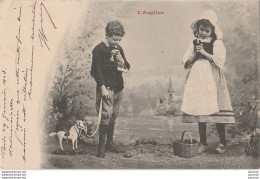 L14- BERGERET - L'ANGELUS - ENFANTS CHEVAL A ROULETTES - JOUETS  - (OBLITERATION DE 1903  - 2 SCANS) - Bergeret