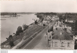 37) LA CHAPELLE  SUR LOIRE (INDRE ET LOIRE) PERSPECTIVE SUR LA LOIRE ET ROUTE DE SAUMUR - ANGERS -  (1955 - 2 SCANS) - Autres & Non Classés