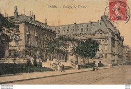 L7-75) PARIS (V°) COLLEGE DE FRANCE - (CARTE TOILEE COULEURS) - Arrondissement: 05