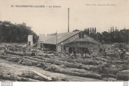 L6-03) VILLENEUVE SUR ALLIER  -  LA SCIERIE  - (ANIMEE - TRAVAIL DU BOIS  - PERSONNELS - 2 SCANS) - Autres & Non Classés