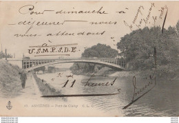 L5- 92) ASNIERES  - PONT DE CLICHY - (PROMENEUR - OBLITERATION DE 1904 - 2 SCANS)   - Asnieres Sur Seine