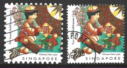 SINGAPOUR. N°890 & N°894 Oblitérés De 1998. Nouvel An Chinois. - Anno Nuovo Cinese