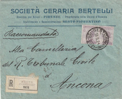 Italie - Lettre Entête Geraria Bertelli Recommandée SESTO FIORENTINO 19/5/1924 Pour Ancona - Marcofilie