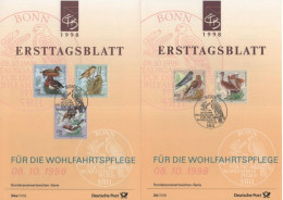 Germany Deutschland 1998-34 Fur Die Wohlfahrtspflege, Bird Birds Fauna Vogel, Canceled In Bonn - 1991-2000