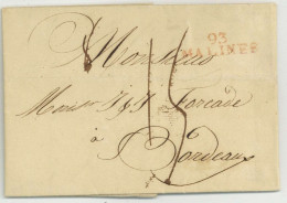 93 MALINES 1810 Pour Bordeaux - 1794-1814 (Französische Besatzung)