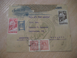 MATOZINHOS 1938 To Rosario Argentina Cancel Sardinhas Fish Damaged Cover PORTUGAL - Briefe U. Dokumente