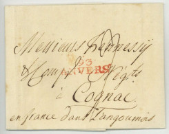 93 ANVERS Pour Cognac 1801 - 1794-1814 (Période Française)