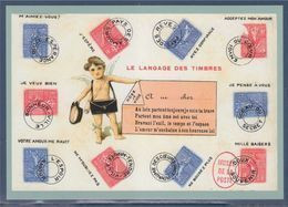 Type MonTimbraMoi International Entier Carte Postale Cadre Gris Philaposte Langage Des Timbres Mots D'amour - Prêts-à-poster: Other (1995-...)