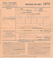 Demande De Prêt Radio Fiduciaire 128 Faubourg Honoré Paris 8e 1960 - 1950 - ...