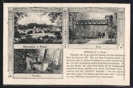 AK Herstelle A. Weser, Burg, Karlstein, Ortsansicht  - Autres & Non Classés