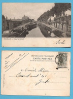 CARTE  POSTALE ANCIENNE DE ROUBAIX - LE CANAL - QUAI DE BREST - PÉNICHES - Roubaix