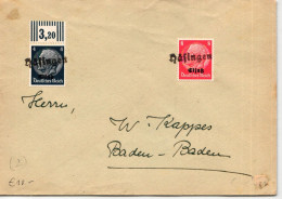 Deutsche Besetzung 2.WK Elsaß 2, 5 Auf Brief Notstempel, Portogerecht #ID910 - Occupation 1938-45