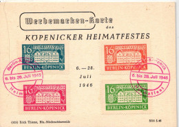 Berlin Und Brandenburg Werbemarken Auf Postkarte Mit Sonderstempel #IK057 - Erinnophilie