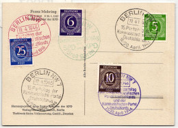 Alliierte Besetzung 918, 926 U.a. Auf Postkarte Mit Sonderstempeln #ID997 - Other & Unclassified
