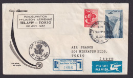 Flugpost Brief Air Mail Israel Tel Aviv Tokio Japan Air Frnace Per Einschreiben - Briefe U. Dokumente