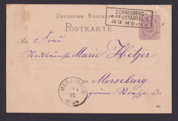 Briefmarken Deutsches Reich Ganzsache 5 Pfg. R3 Schneeberg Neustädtel Merseburg - Autres & Non Classés