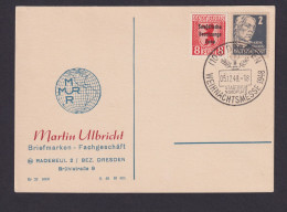 Weihnachten Briefmarken SBZ Sonderkarte Philatelie Reklame SST Dresden - Other & Unclassified