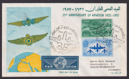 Flugpost Brief Air Mail Ägypton 25 J 1932-1957 Nach Berlin Wilmersdorf Wunderbar - 1866-1914 Ägypten Khediva