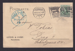 Deutsches Reich Germania Flaggenstempel Fahnenstempel Mannheim N Prag Tschechei - Briefe U. Dokumente