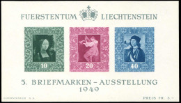 Liechtenstein, 1949, Bl. 5, Postfrisch - Autres & Non Classés