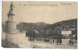 06   Nice -  La Place Bellevue Avec La Statue Du Roi Charles Felix - Squares