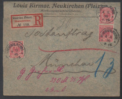 NEUKIRCHEN (PLEISSE) - DR / 1899 EINSCHREIBEBRIEF ==> MÜNCHEN (ref 7196) - Lettres & Documents