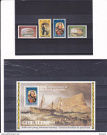 GIBRALTAR 1980 NELSON Yvert 411-414 + BF 6; Michel 409-412 + Block 7 NEUF** MNH Cote 5,50 Euros - Gibraltar