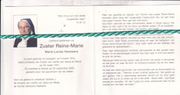 Zuster Reine-Marie (Marie-Louise Hanssens), Gullegem 1914, Sijsele 2005. Foto - Obituary Notices