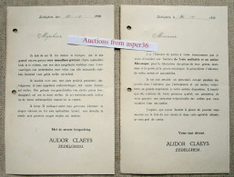 2 Papieren "Gieterij Voor Smeedbaar Gietijzer & Werkhuis Onderdeelen Velos, Alidor Claeys, Zedelgem 1930 - Sammlungen