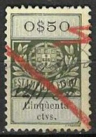 Fiscal/ Revenue, Portugal - Estampilha Fiscal -|- Série De 1929 - 0$50 - Used Stamps