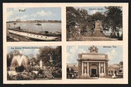 AK Wesel / Rhein, Kaiser-Wilhelm-Denkmal, Schilldenkmal, Berliner Tor  - Wesel