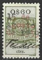 Fiscal/ Revenue, Portugal - Estampilha Fiscal -|- Série De 1929 - 0$60 . Data Em Vermelho - 19 Agosto 1939 - Gebraucht
