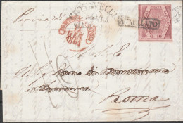 21 - Napoli - 1859 Lettera Da Napoli Per Roma Del 12.01.1861, Affrancata Con 10 Gr. Carminio Vivo II Tavola N. 11b. In T - Naples