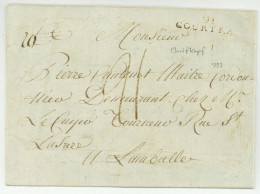 91 COURTRAI 1804 Pour Lamballe + Vignette Maire - 1794-1814 (Période Française)