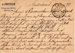 12 AUG 77  BK G 10 Van Amsterdam Naar New York  Met Part. Bijdruk J. Fritzlin - Postal Stationery