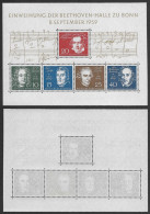 Germania Germany 1959 BRD Beethoven Hall In Bonn Minisheet Mi N.BL2 MNH ** - Unused Stamps