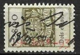 Fiscal/ Revenue, Portugal - Estampilha Fiscal -|- Série De 1929 - 2$00 . Data A Vermelho 19 Agosto 1939 - Oblitérés