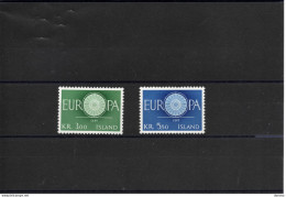 ISLANDE 1960 EUROPA Yvert 301-302, Michel 343-344 NEUF** MNH Cote 2,50 Euros - Ungebraucht