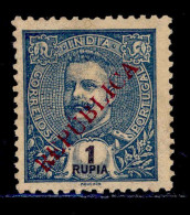 ! ! Portuguese India - 1914 D. Carlos Local Republica 1 Rp - Af. 279 - NGAI (ns166) - Portuguese India