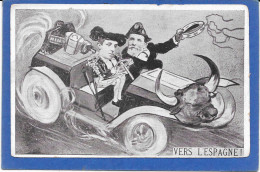 POLITIQUE SATIRIQUE - LOUBET Et ALPHONSE Dans Automobile, VERS L'ESPAGNE - Satirical