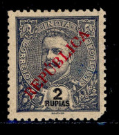 ! ! Portuguese India - 1914 D. Carlos Local Republica 2 Rp - Af. 281 - NGAI (ns168) - Portuguese India