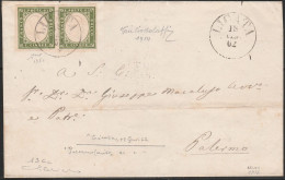 32 - Sardegna - 1862 Lettera Spedita Da Licata Per Palermo Del 18.01.1862, Affrancata Con 5 C. Verde Oliva Giallastro N. - Sardaigne