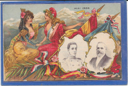 POLITIQUE SATIRIQUE - LOUBET Et ALPHONSE Dans Médaillon Mai 1905 - Satiriques