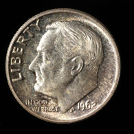  Etats-Unis / USA, Roosevelt, 1 Dime, 1962, , Argent (Silver), NC (UNC),
KM#195 - 1946-...: Roosevelt